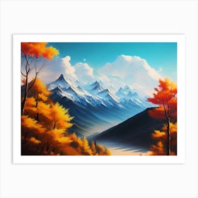 Autumn Trees In The Mountains 2 Art Print