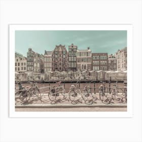 Amsterdam Flower Market Urban Vintage Style Art Print