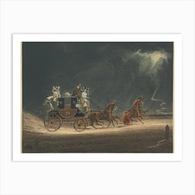 The Mail Coach In A Thunder Storm On Newmarket Heath, James Heath Art Print