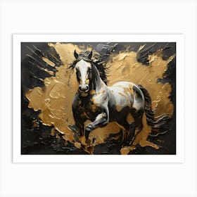 Gold Horse Painting 9 Art Print