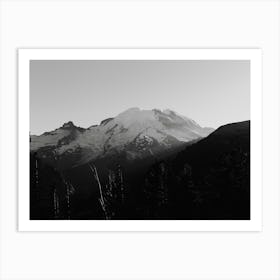 Mount Rainier Black and White Affiche