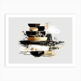 Black And Gold Abstract Painting 38 Art Print