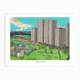 Saigon Skyline Art Print - Vietnam Urban Illustration - Cityscape Wall Art & Travel Decor Art Print