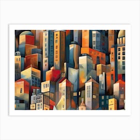 Cubist Cityscape Art Print