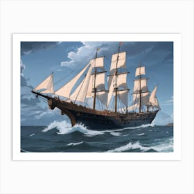 Ship Sailing In The Ocean Art Print