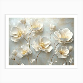 White Flowers 14 Art Print