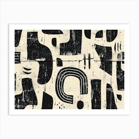 Abstract Black And White Painting 8 Art Print