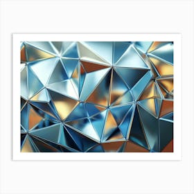 3d Shiny Metallic Triangles Forming Complex Pattern 2 Art Print