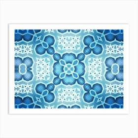 Pattern And Texture Blue Flower Watercolor And Alcohol Ink 1 Art Print