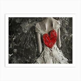 Wedding Daze - Wedding Dress Heart Art Print
