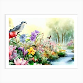 Watercolor Of Flowers Art Print