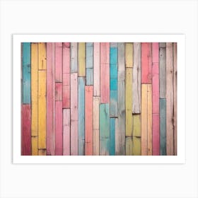 Colorful Wooden Wall 2 Art Print