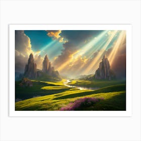 Mountain Valley Stream Art Print