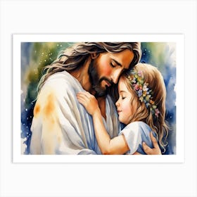 Jesus S Embrace 2 Art Print