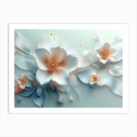 3d Artwork Flower Background Art Print