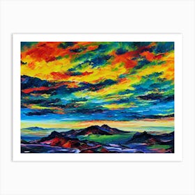 Sunset Over The Mountains Art Print