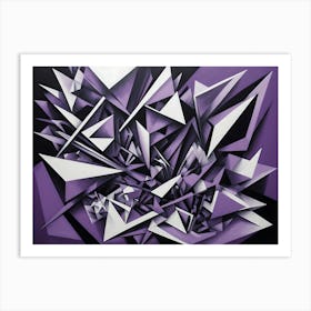 Purple And Black Abstract Painting 3 Art Print