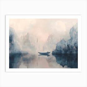 Boat In The Mist Art Print