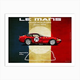Le Mans Ferrari Daytona Landscape Art Print