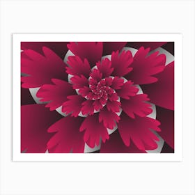 3d Pink Leaf Blooms Art Print