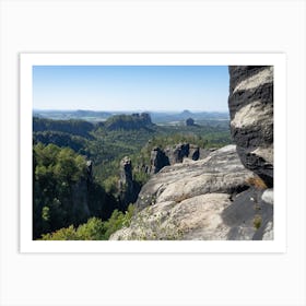 Carolafelsen, Elbe Sandstone Mountains, Saxony Art Print