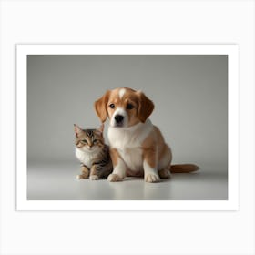 Dog And Cat 08 Art Print