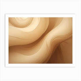 An Abstract Design Of Swirling, Flowing, Beige Colored Lines That Create A Sense Of Movement And Depth Art Print