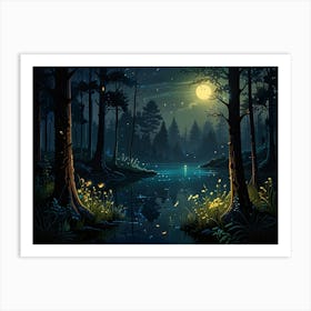 Night In The Forest 2 Art Print