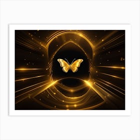 Golden Butterfly 89 Art Print