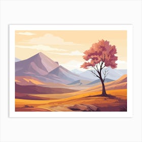 Landscape With Tree Art Print