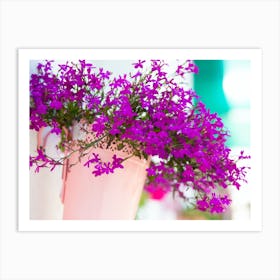 Purple Flowers In A Pot Art Print