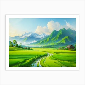 Harmony of Nature: A Vision of Peace and Prosperity in a Green World Art Print