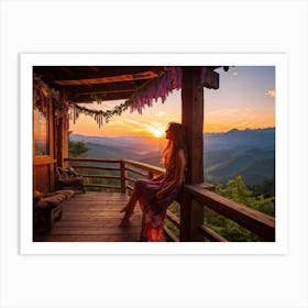 Sunrise In The Mountains 13 Art Print