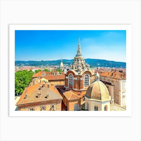 Duoimo And Palazzo Reale Di Torino, Italy Art Print