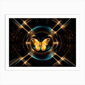 Golden Butterfly 24 Art Print