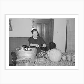 Woman Of Spanish Extraction Putting Up Dried Meat With Other Produce Of The Farm, Concho, Arizona By Russell Lee Art Print