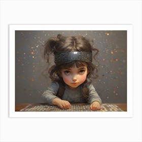 Little Girl With A Headband Art Print