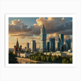 Moscow Skyline Art Print