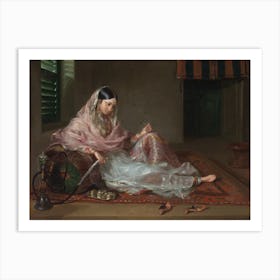 Muslim Lady Reclining, Francesco Renald Art Print