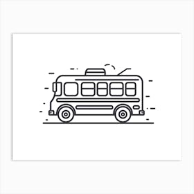 School Bus Icon Vector Illustration Art Print
