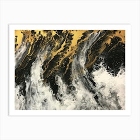 Gold And Black Abstract Painting 4 Art Print