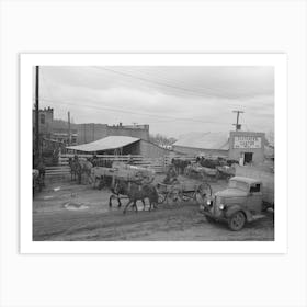 Untitled Photo, Possibly Related To Lot In Which Farmers Leave Their Wagons And Horses While Attending To Do Business Art Print