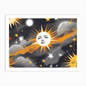 Sun and Moon 3 Art Print