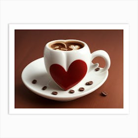 Coffee Cup With A Heart Art Print