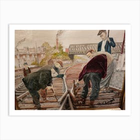 Rail workers Art Print