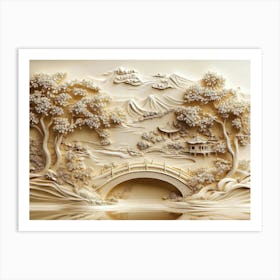 Beautiful Chinese Landscape 3d 10 Art Print