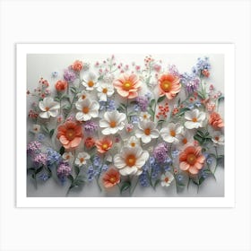 Paper Flowers 101 Art Print