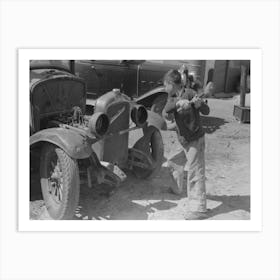 Son Of Migrant Auto Wrecker, Corpus Christi, Texas By Russell Lee Art Print