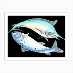 Swordfish And Salmon Art Print