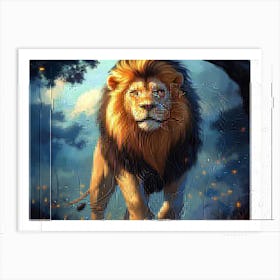 Fantasy Illustration of a Wild Animal Lion 2 Art Print